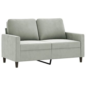 2-delige Loungeset met kussens fluweel lichtgrijs 3