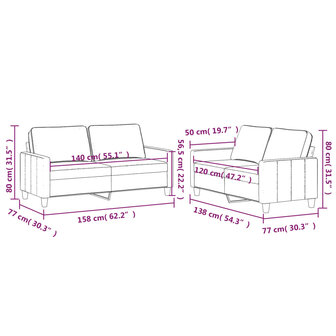 2-delige Loungeset met kussens fluweel lichtgrijs 6