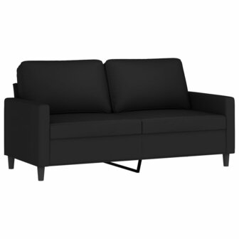 2-delige Loungeset met kussens fluweel zwart 4