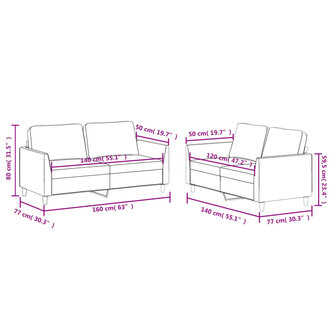 2-delige Loungeset met kussens kunstleer cappuccino 7
