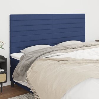 Hoofdborden 4 st 80x5x78/88 cm stof blauw 1