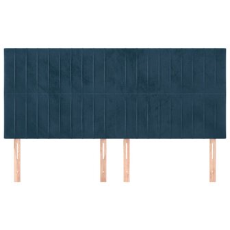 Hoofdborden 4 st 80x5x78/88 cm fluweel donkerblauw 3