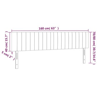 Hoofdborden 2 st 80x5x78/88 cm fluweel donkerblauw 8