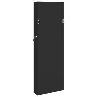 Sieradenkast met spiegel wandgemonteerd 30x8,5x90 cm zwart 7