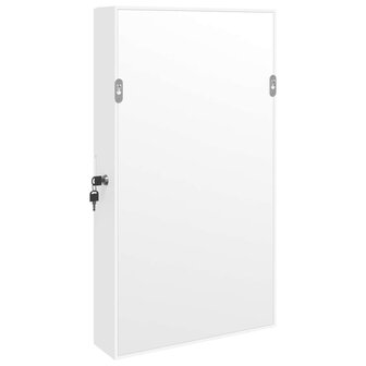 Sieradenkast met spiegel wandgemonteerd 37,5x10x67 cm wit 7