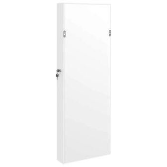 Sieradenkast met spiegel wandgemonteerd 37,5x10x106 cm wit 7