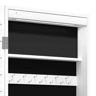 Sieradenkast met spiegel en LED wandgemonteerd wit 11