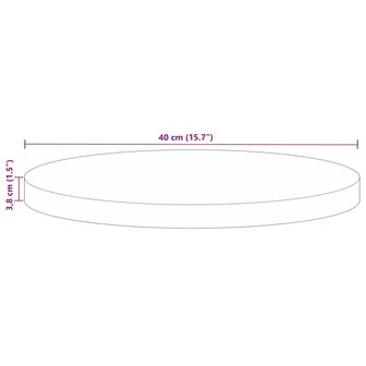 Tafelblad rond &Oslash; 40x3,8 cm massief gerecycled hout 9