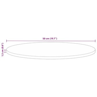 Tafelblad rond &Oslash; 50x1,5 cm massief gerecycled hout 9
