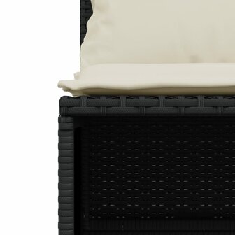4-delige Loungeset met kussens poly rattan zwart 6
