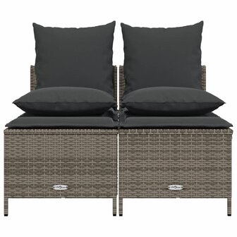 4-delige Loungeset met kussens poly rattan grijs 3