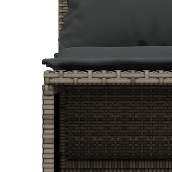 4-delige Loungeset met kussens poly rattan grijs 6