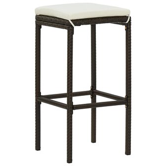 3-delige Barset poly rattan bruin 6