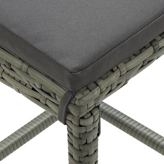 3-delige Barset poly rattan grijs 7