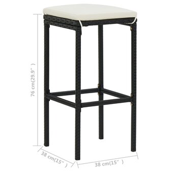 3-delige Barset poly rattan zwart 11