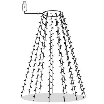 Kerstboomverlichting met 210 LED&amp;apos;s koudwit net 210 cm 2