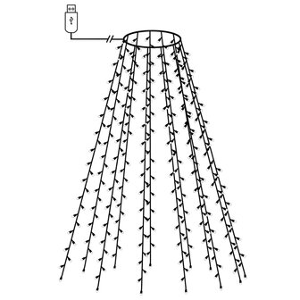 Kerstboomverlichting met 210 LED&amp;apos;s koudwit net 210 cm 3