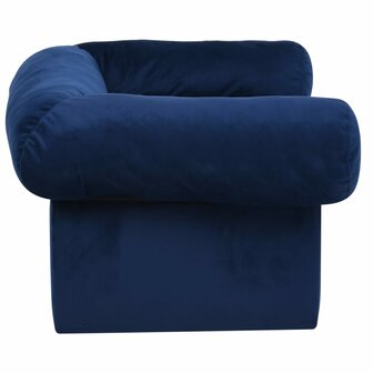 Hondenbank met lade 75x50x38 cm pluche blauw 5