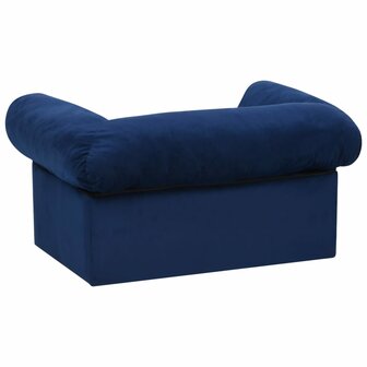 Hondenbank met lade 75x50x38 cm pluche blauw 6