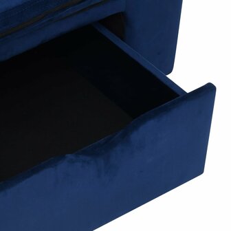 Hondenbank met lade 75x50x38 cm pluche blauw 7