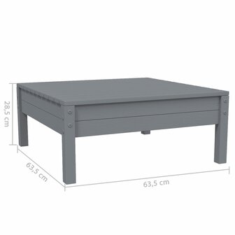 3-delige Loungeset met kussens massief grenenhout grijs 11