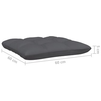 3-delige Loungeset met kussens massief grenenhout grijs 12