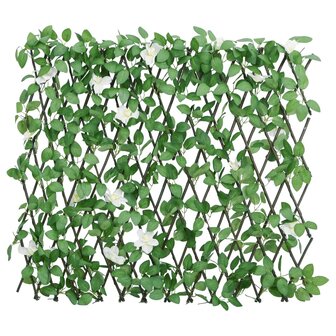 Kunstplant klimop op latwerk uittrekbaar 186x30 cm groen 2
