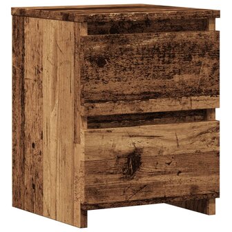 Nachtkastje 30x30x40 cm bewerkt hout oud houtkleurig 1
