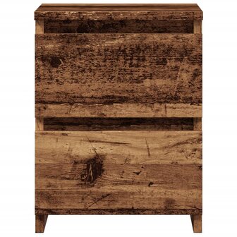 Nachtkastje 30x30x40 cm bewerkt hout oud houtkleurig 4