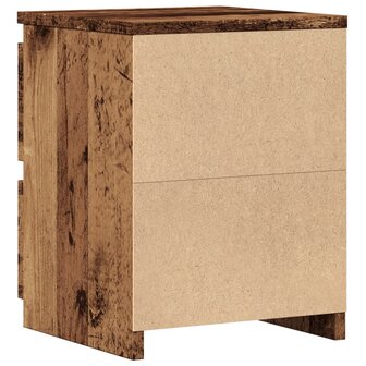 Nachtkastje 30x30x40 cm bewerkt hout oud houtkleurig 6