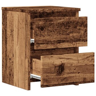 Nachtkastje 30x30x40 cm bewerkt hout oud houtkleurig 7