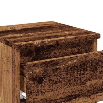 Nachtkastje 30x30x40 cm bewerkt hout oud houtkleurig 8