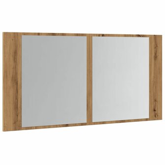 Spiegelkast LED 90x12x45 cm bewerkt hout artisanaal eikenkleur 6