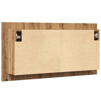 Spiegelkast LED 90x12x45 cm bewerkt hout artisanaal eikenkleur 9