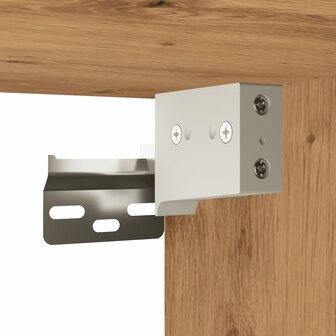 Spiegelkast LED 90x12x45 cm bewerkt hout artisanaal eikenkleur 11
