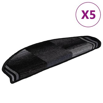 Trapmatten zelfklevend 5 st 65x21x4 cm zwart en grijs 2