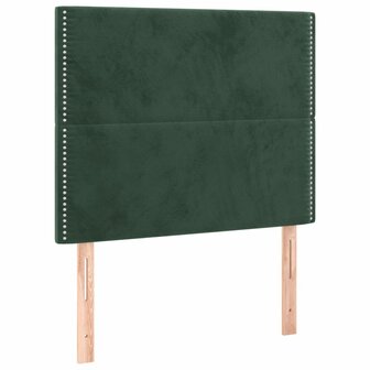 Hoofdborden 2 st 90x5x78/88 cm fluweel donkergroen 2