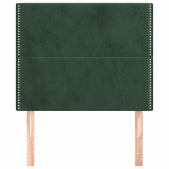 Hoofdborden 2 st 90x5x78/88 cm fluweel donkergroen 3