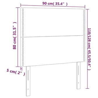 Hoofdborden 2 st 90x5x78/88 cm fluweel donkergroen 8