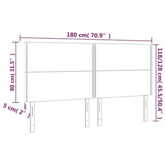 Hoofdborden 4 st 90x5x78/88 cm fluweel donkergroen 8