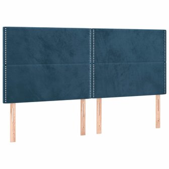 Hoofdborden 4 st 90x5x78/88 cm fluweel donkerblauw 2