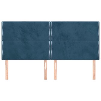 Hoofdborden 4 st 90x5x78/88 cm fluweel donkerblauw 3