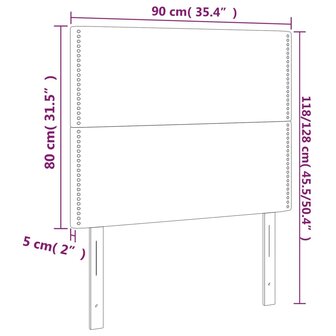 Hoofdborden 2 st 90x5x78/88 cm kunstleer cappuccinokleurig 8