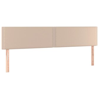 Hoofdborden 2 st 90x5x78/88 cm kunstleer cappuccinokleurig 2