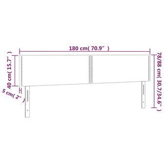 Hoofdborden 2 st 90x5x78/88 cm kunstleer cappuccinokleurig 8