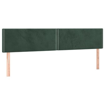 Hoofdborden 2 st 90x5x78/88 cm fluweel donkergroen 2