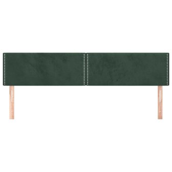 Hoofdborden 2 st 90x5x78/88 cm fluweel donkergroen 3