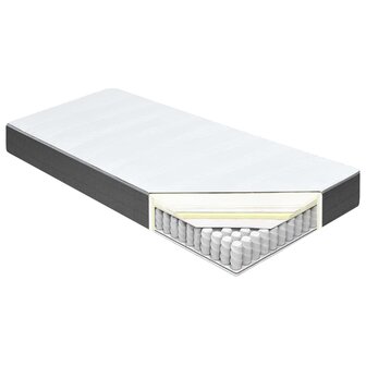 Boxspring stof donkergrijs 90x200 cm 12