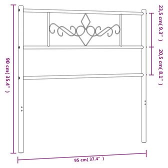 Hoofdbord 90 cm metaal wit 7
