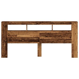 Hoofdeinde met LED 220x18,5x103,5 cm bewerkt hout oud hout 6